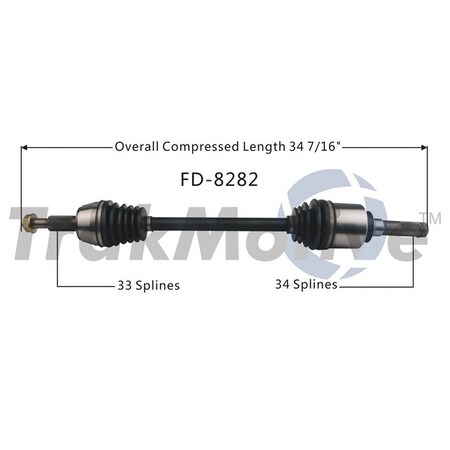Surtrack Axle Cv Axle Shaft, Fd-8282 FD-8282